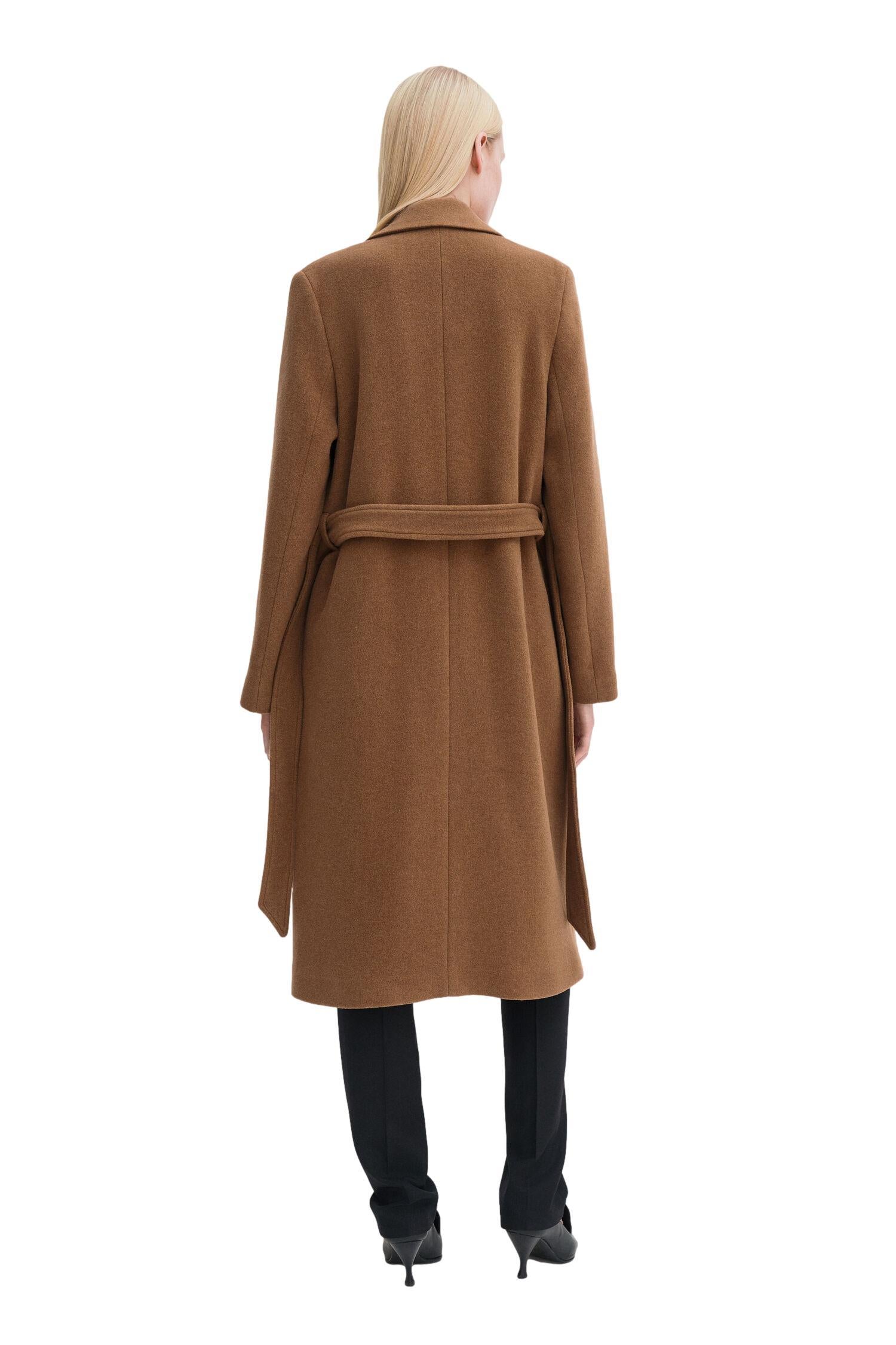 Filippa K Charlotte Wool Belted Coat Kåpe Mørk Beige - chrismoa.no