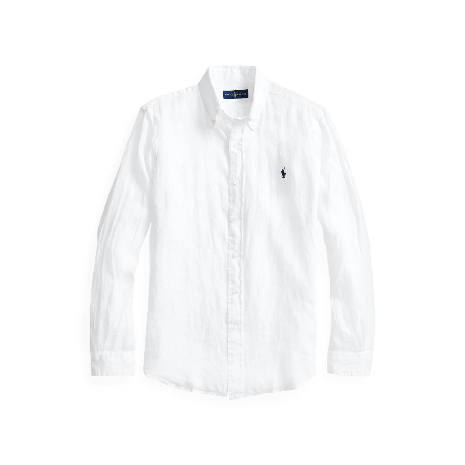 Polo Ralph Lauren Slim Fit Linen Shirt Skjorte Hvit - chrismoa.no