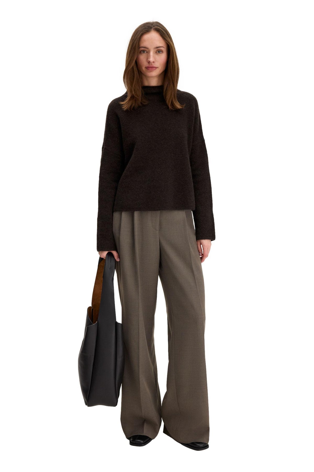 Filippa K Mika Yak Funnelneck Sweater Genser Brun