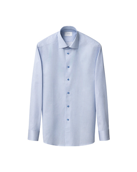 Eton Striped Signature Twill Shirt Skjorte Blå Striper - chrismoa.no