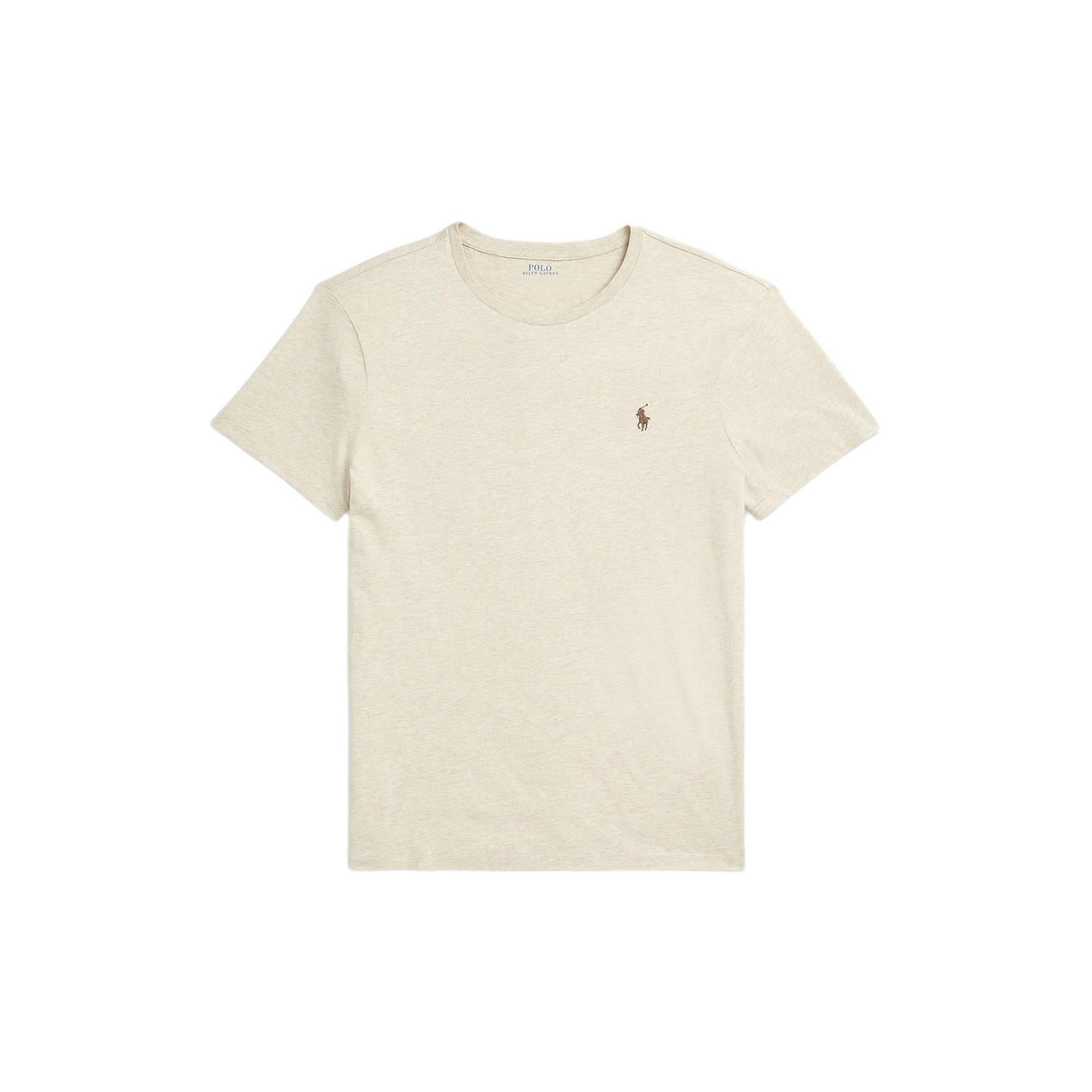 Polo Ralph Lauren CUSTOM SLIM FIT JERSEY CREWNECK T-SHIRT T-Shirt Beige - chrismoa.no