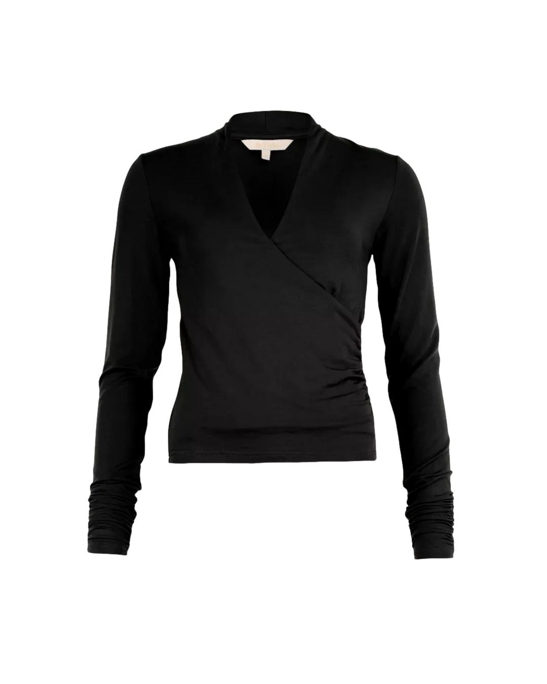 By TiMo Jersey V-Neck Top Genser Sort