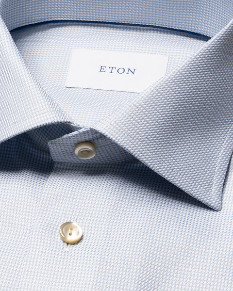 Eton Semi Solid Signature Twill Shirt Skjorte Lyseblå - chrismoa.no