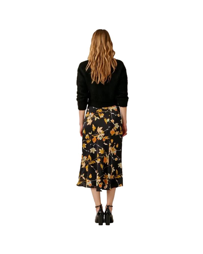 By TiMo Satin Skirt Skjørt Mørkeblå - chrismoa.no
