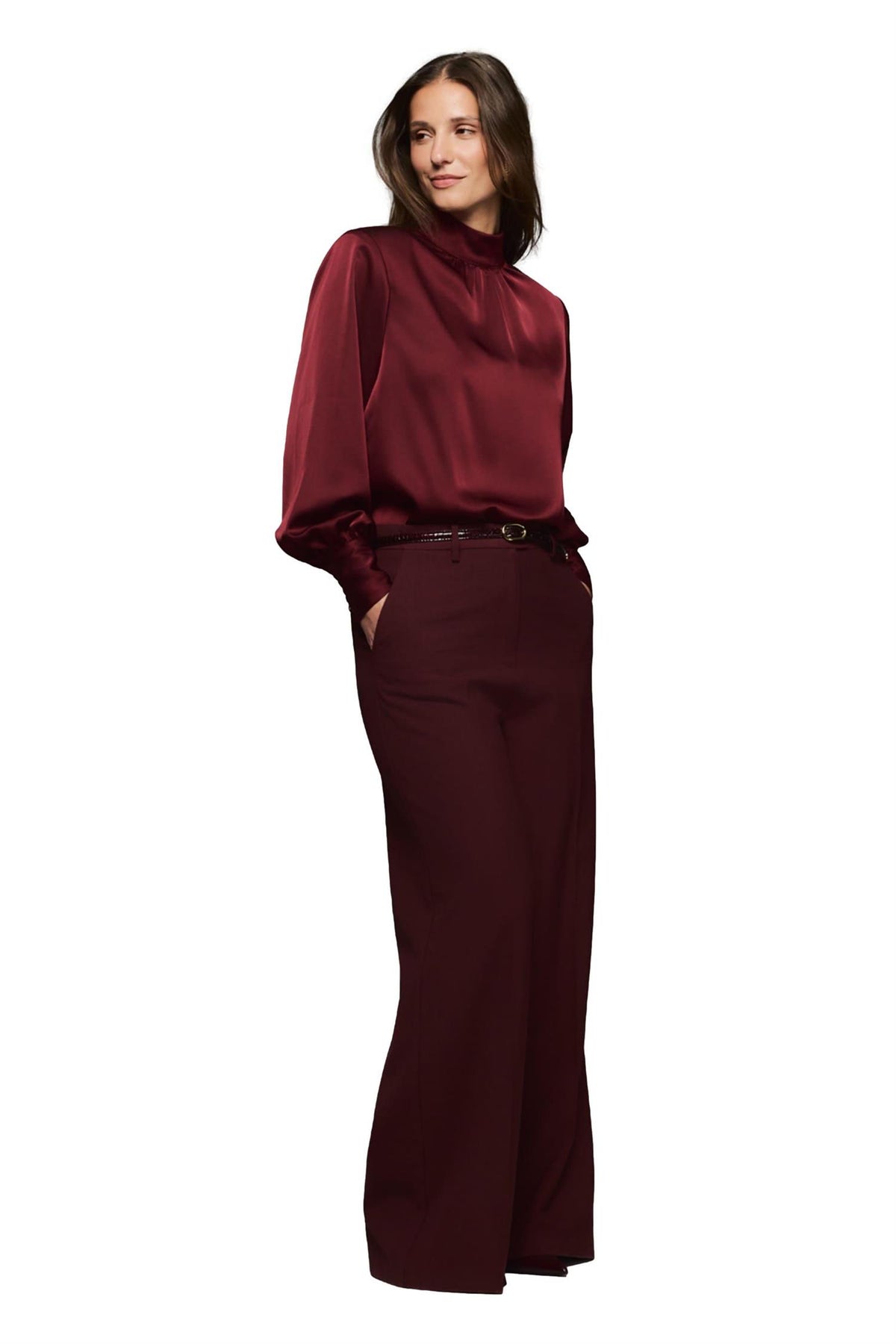 HIIL STUDIO New Brianna Bloue Bluse Burgunder