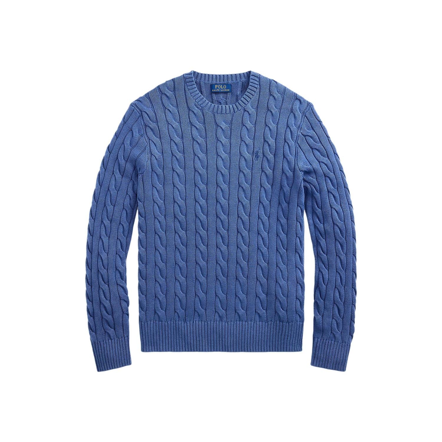 Polo Ralph Lauren CABLE-KNIT GARMENT-DYED COTTON SWEATER Genser Mørkeblå - chrismoa.no