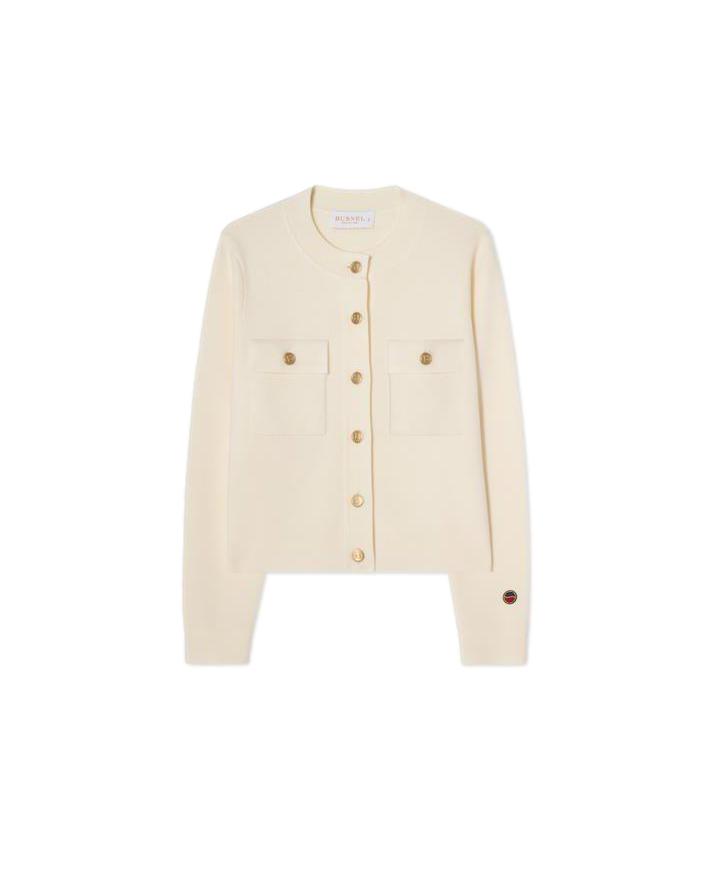 Busnel ALLIE SOLID CARDIGAN Genser Off-White - chrismoa.no
