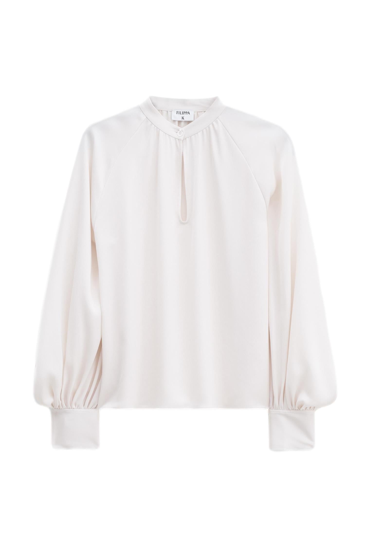 Filippa K Stand Collar Blouse Bluse Off-White - chrismoa.no