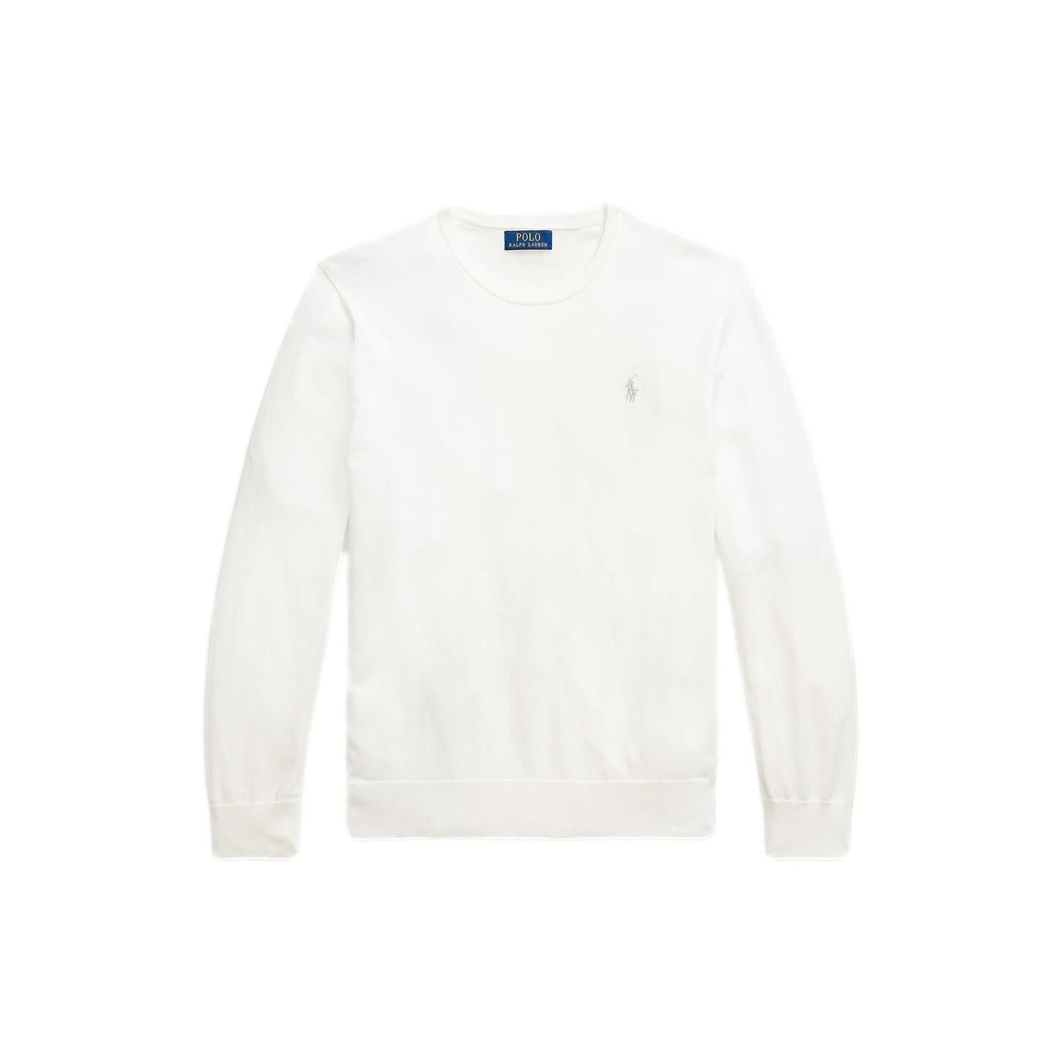 Polo Ralph Lauren Slim Fit Textured Cotton Sweater Genser Hvit - chrismoa.no