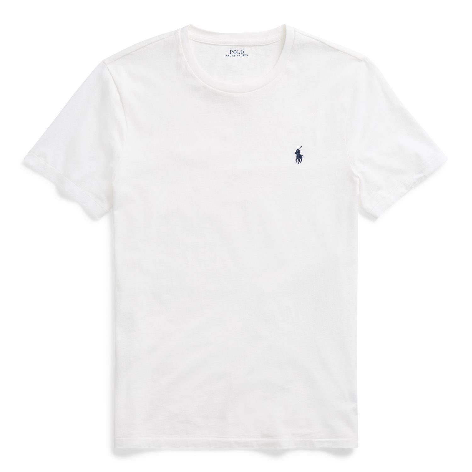 Polo Ralph Lauren T-Skjorte Custom Slim T-Shirt Hvit - chrismoa.no