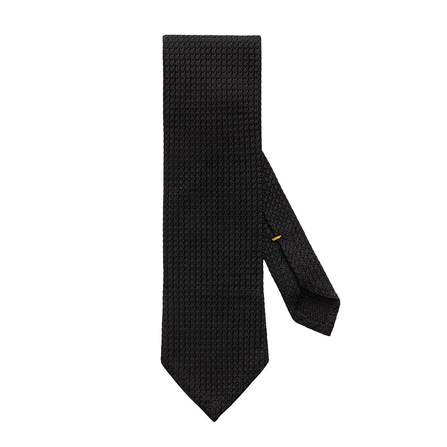 Eton Black Grenadine Tie Slips Sort - chrismoa.no