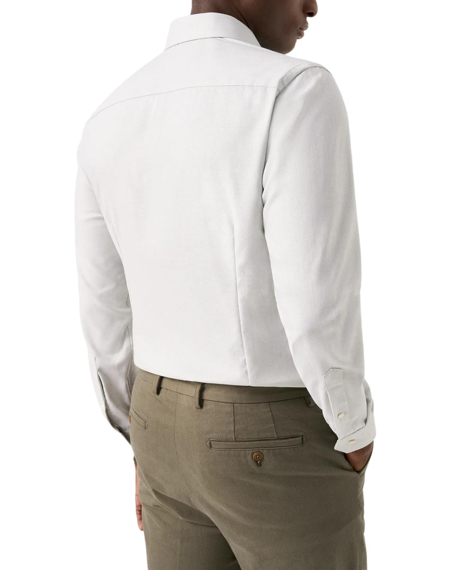 Eton Light Green Melange Semi Solid Twill Slim Fit Shirt Skjorte Lys Grønn Melert - chrismoa.no