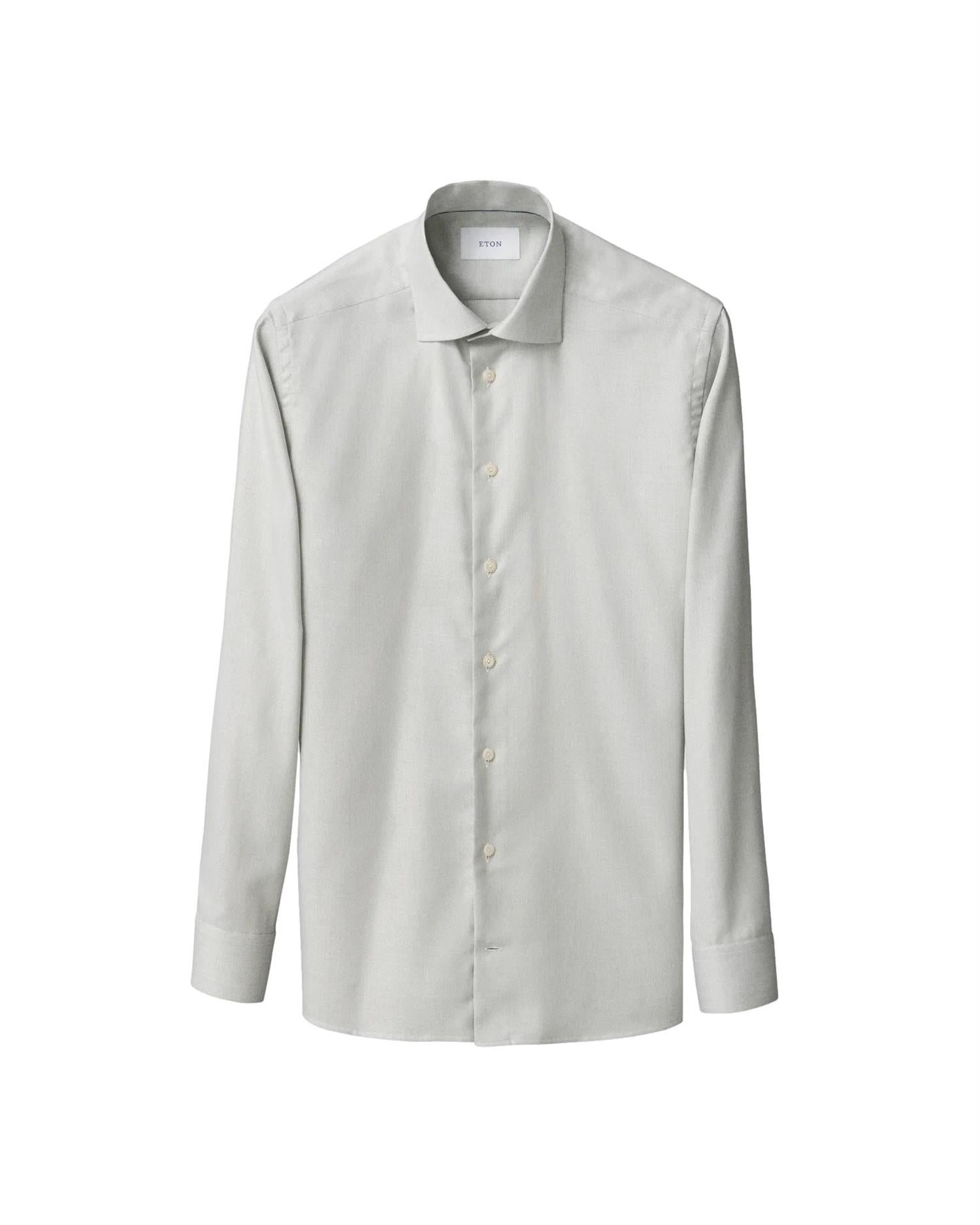 Eton Light Green Melange Semi Solid Twill Slim Fit Shirt Skjorte Lys Grønn Melert - chrismoa.no