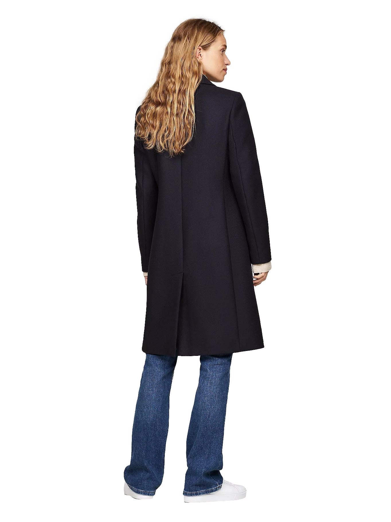 Tommy Hilfiger Wool Blend Classic Coat Frakk Mørkeblå - chrismoa.no