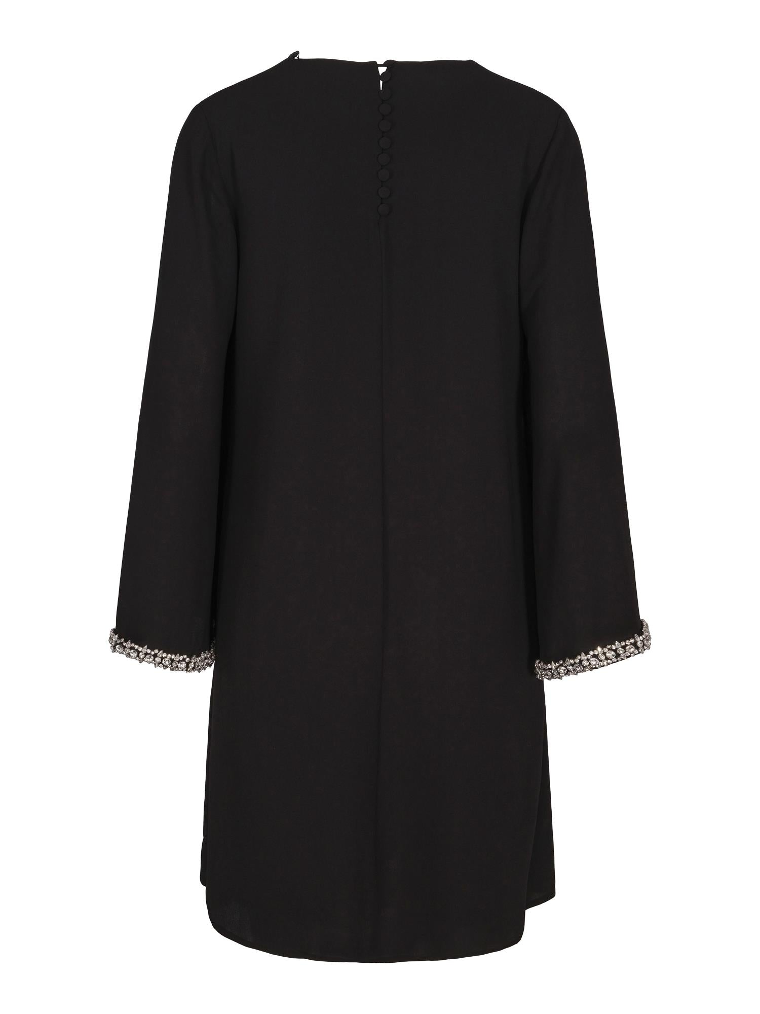 Haust A-shape chiffon diam-detailed dress Kjole Sort