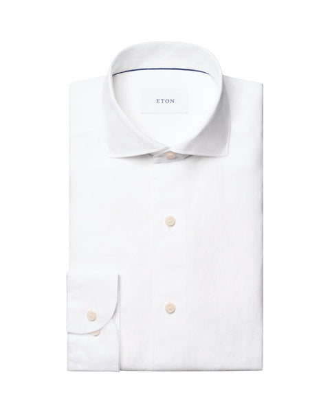 Eton Solid Linen Shirt Skjorte Hvit - chrismoa.no