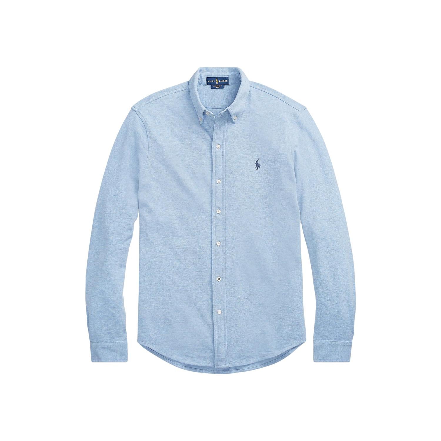 Polo Ralph Lauren FEATHERWEIGHT MESH SHIRT Skjorte Lyseblå - chrismoa.no