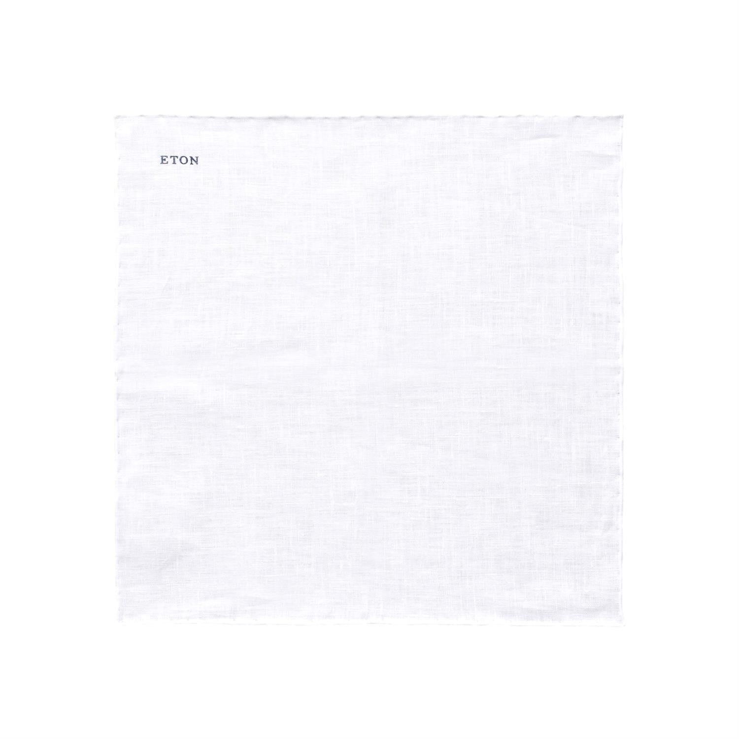 Eton Linen Pocket Square Slips Hvit - chrismoa.no