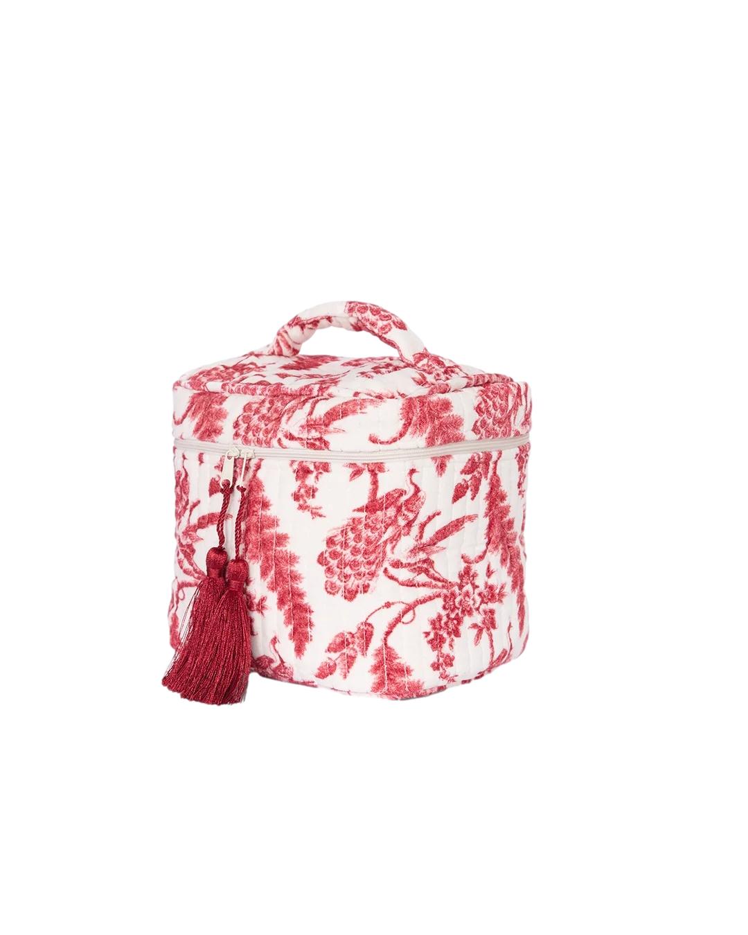 By TiMo Beauty Bag Velvet Toalettmappe Rosa - chrismoa.no
