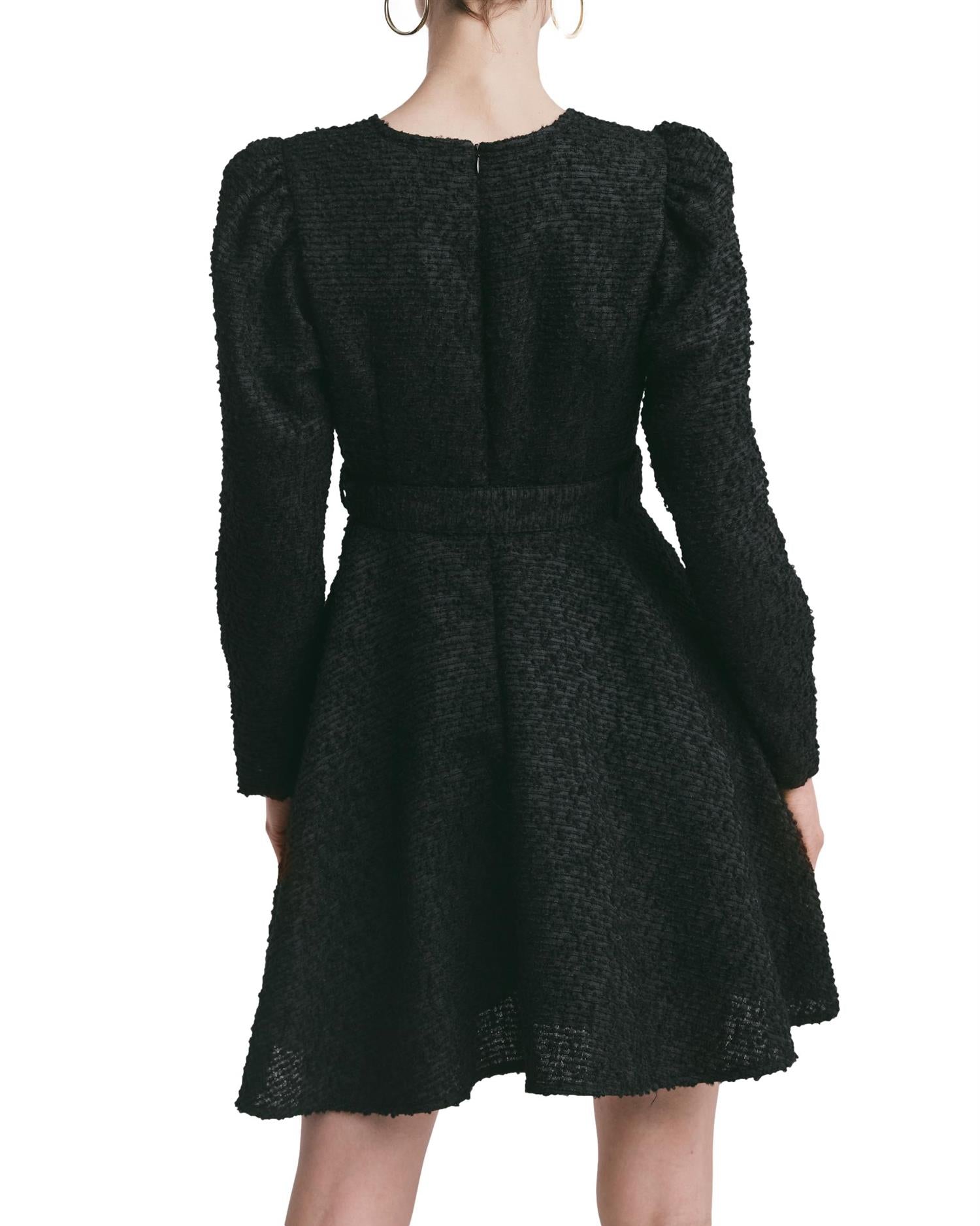 By TiMo Bouclé Belt Dress Kjole Sort - chrismoa.no