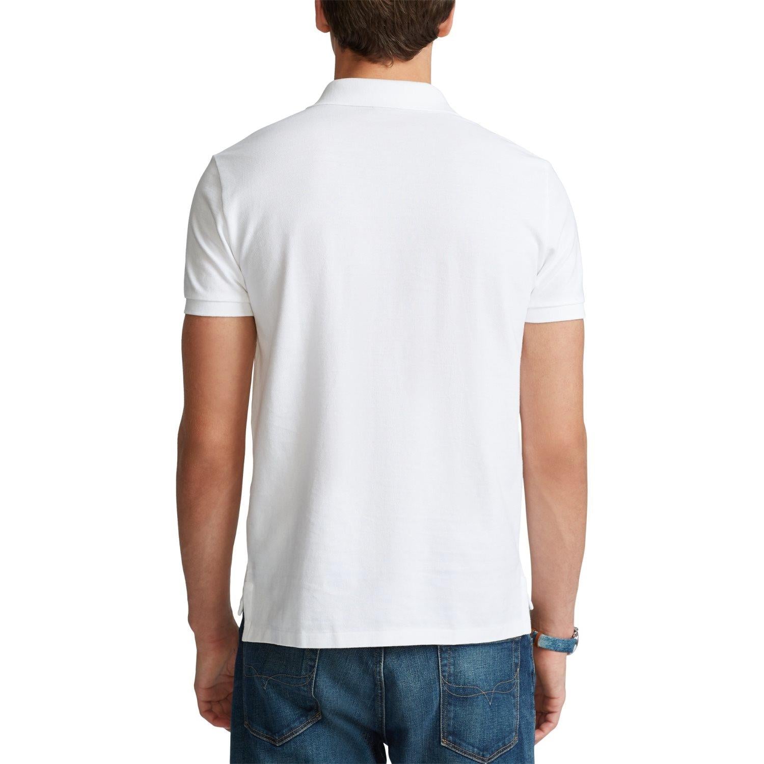Polo Ralph Lauren Custom Slim Fit Mesh Polo T-Shirt Hvit