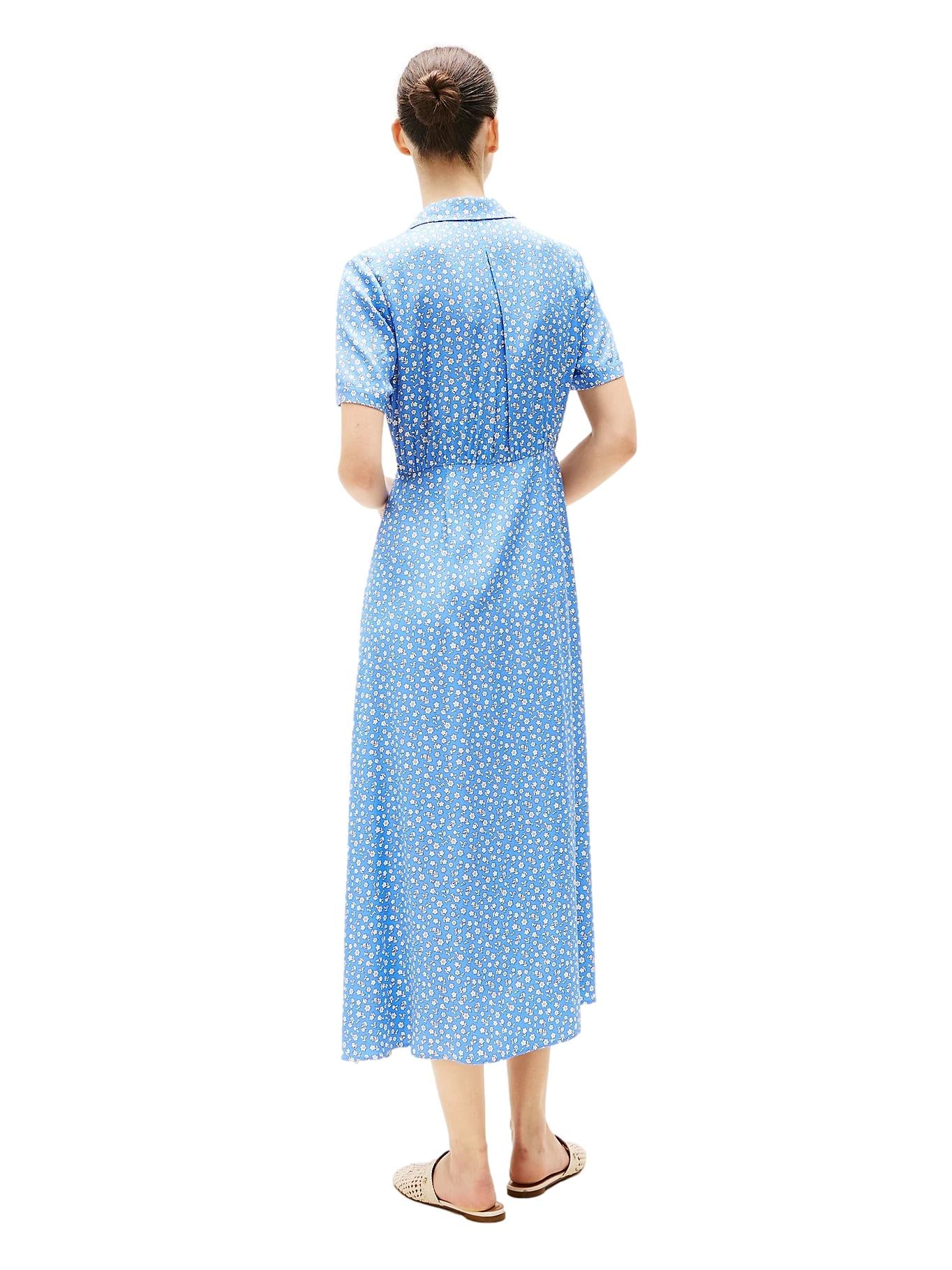 Tommy Hilfiger Floral Print Maxi Shirt Dress Kjole Blå - chrismoa.no