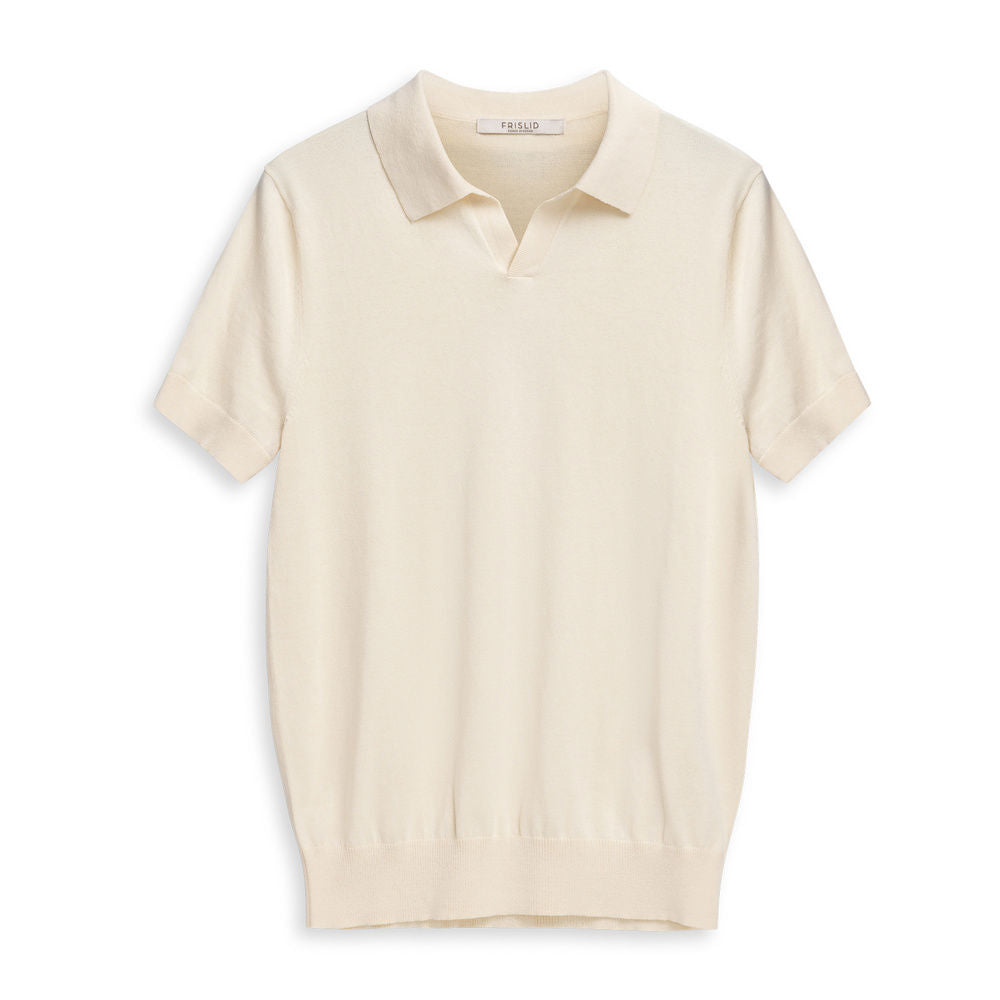 Frislid Nice T-Shirt i ecru med enkel design, bomulls-T-skjorte med rund hals og komfortabel passform.