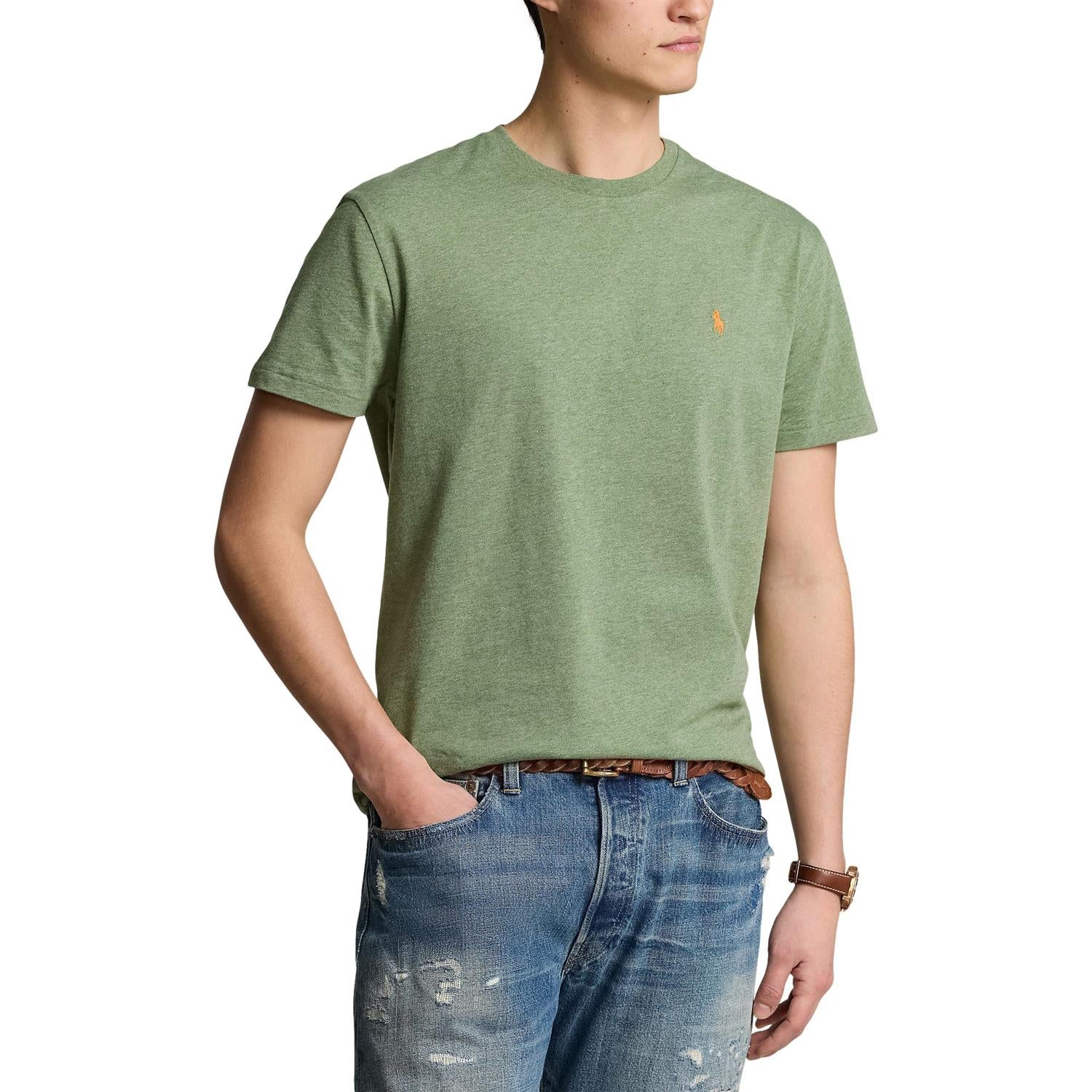 Polo Ralph Lauren Custom Slim Fit Jersey Crewneck T-Shirt T-Shirt Grønn - chrismoa.no