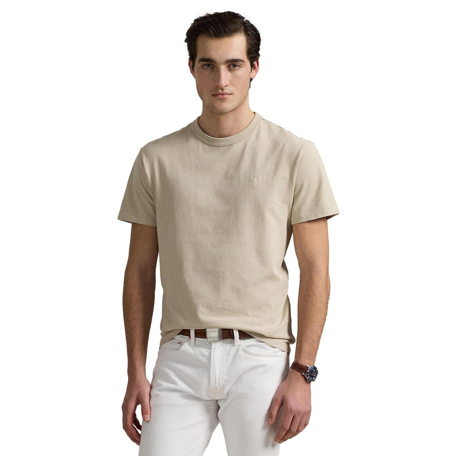 Polo Ralph Lauren CLASSIC FIT JERSEY CREWNECK T-SHIRT T-Shirt Beige - chrismoa.no