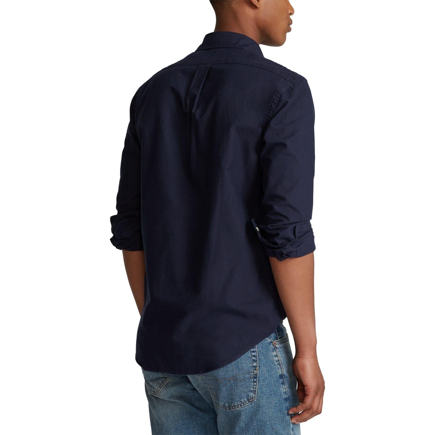 Polo Ralph Lauren Custom Fit Oxford Shirt Skjorte Marine - chrismoa.no