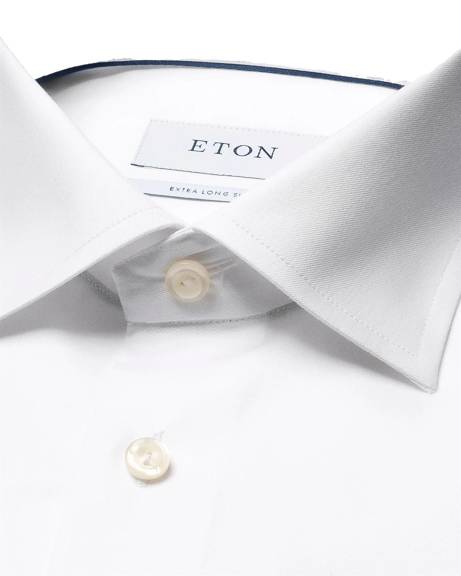 Eton Eton Slim Extra Long Sleeve Skjorte Hvit - chrismoa.no