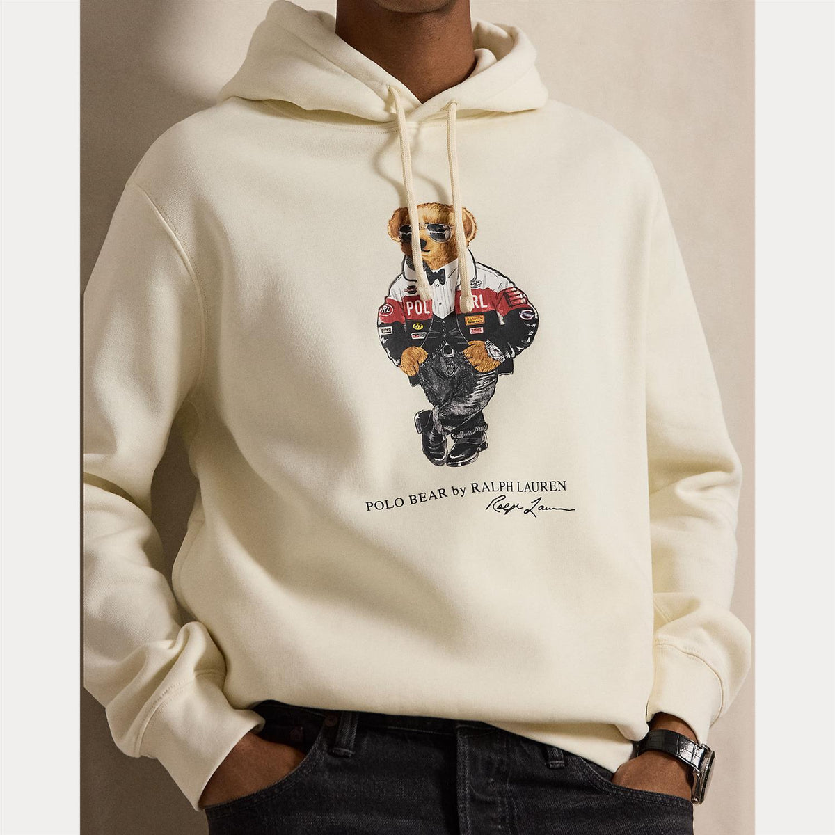 Polo Ralph Lauren Holiday Polo Bear Hoodie Genser Cream
