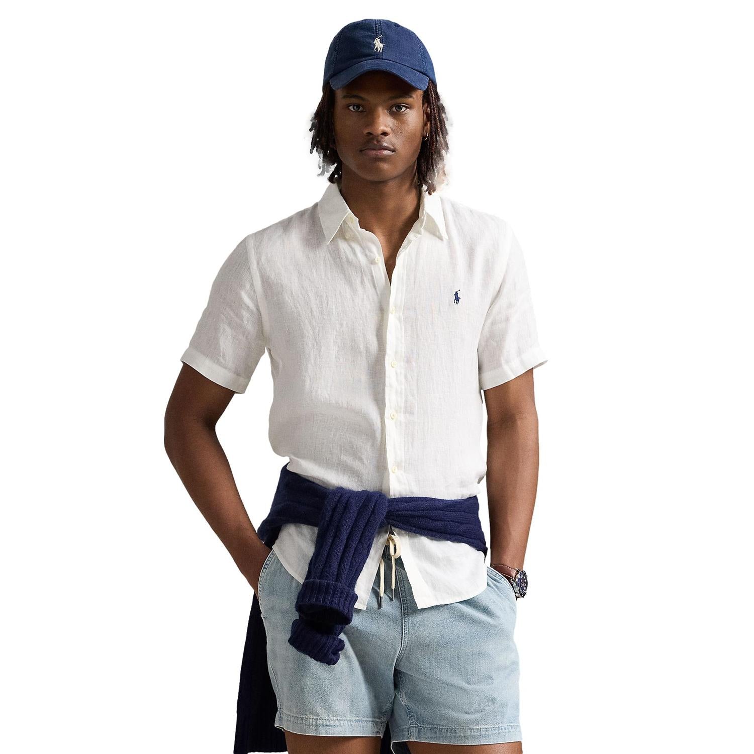 Polo Ralph Lauren CUSTOM FIT LINEN SHIRT Skjorte Hvit