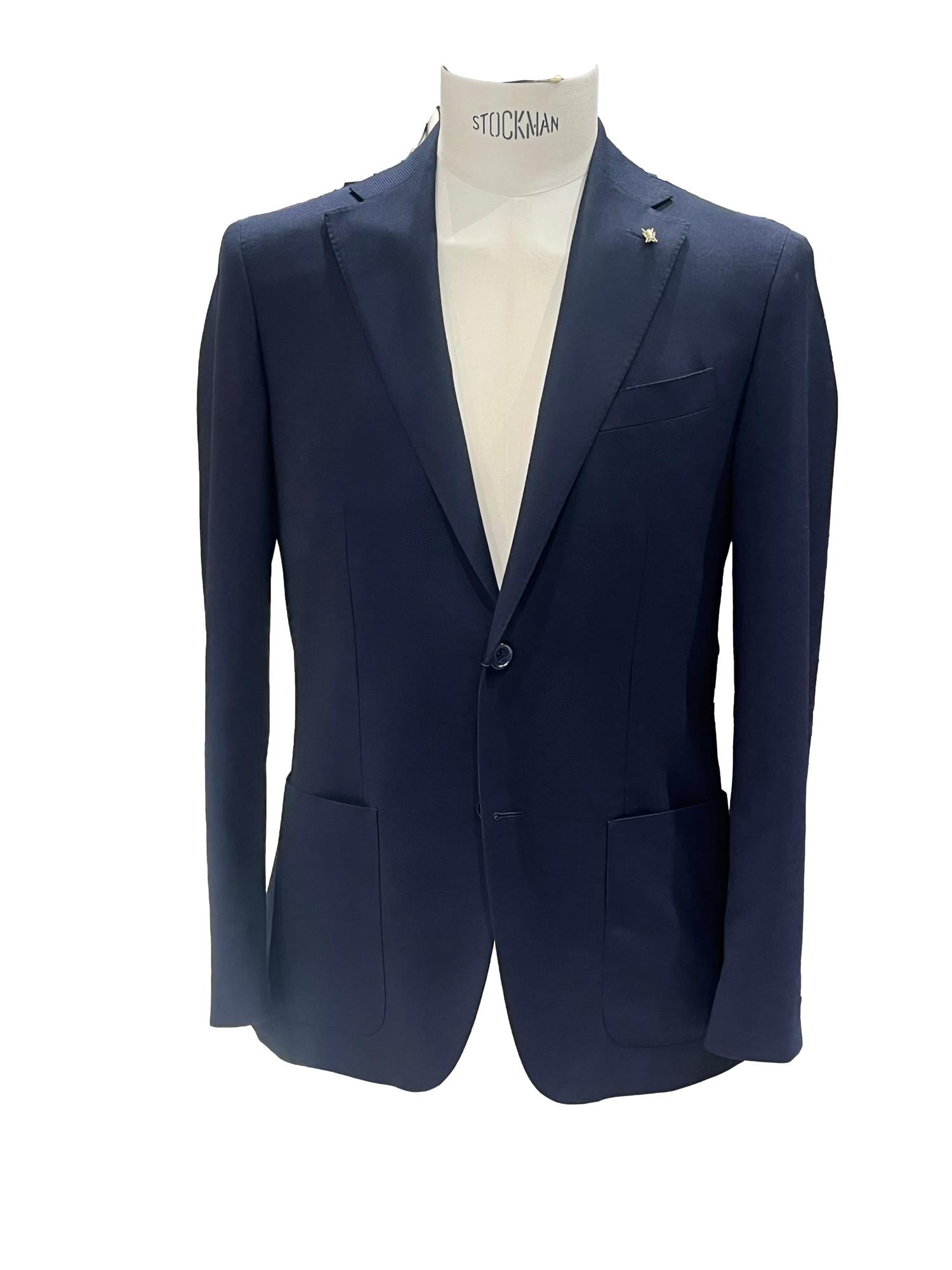 Marine blå CC Collection Corneliani blazerjakke med knappelukking og klassisk passform, perfekt for formelle anledninger.