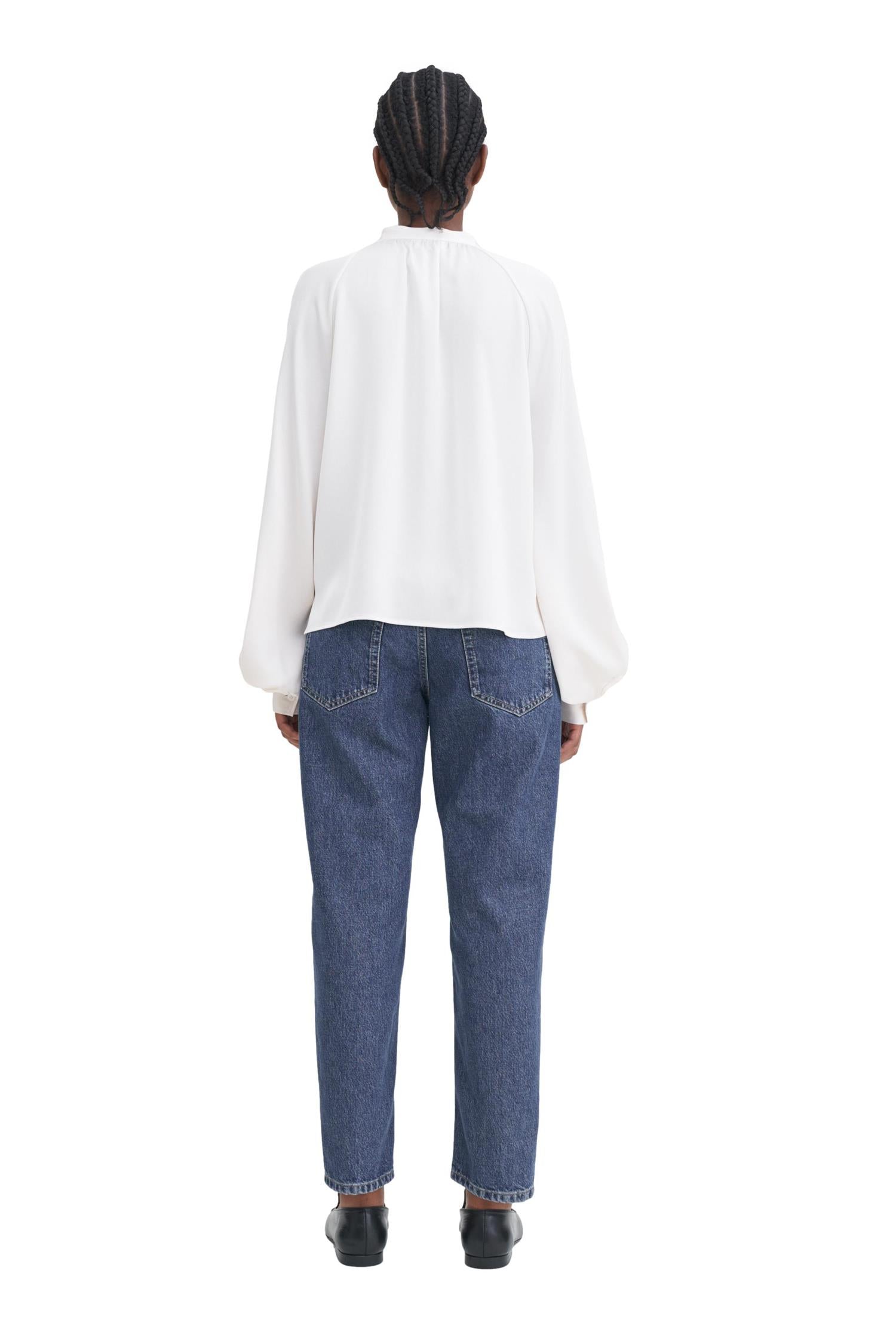Filippa K Stand Collar Blouse Bluse Off-White - chrismoa.no