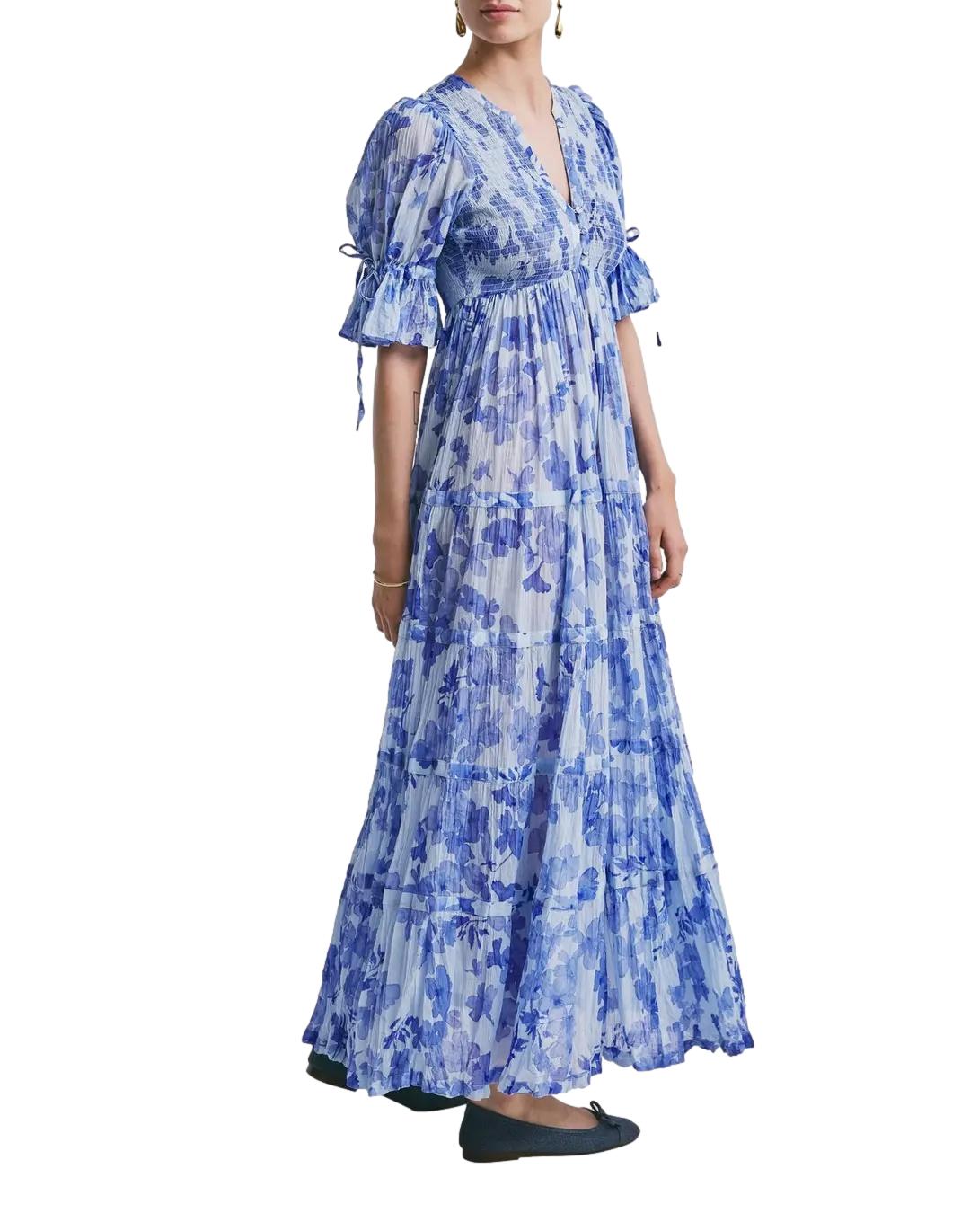 By TiMo Bohemian Relaxed Kjole Blå - chrismoa.no