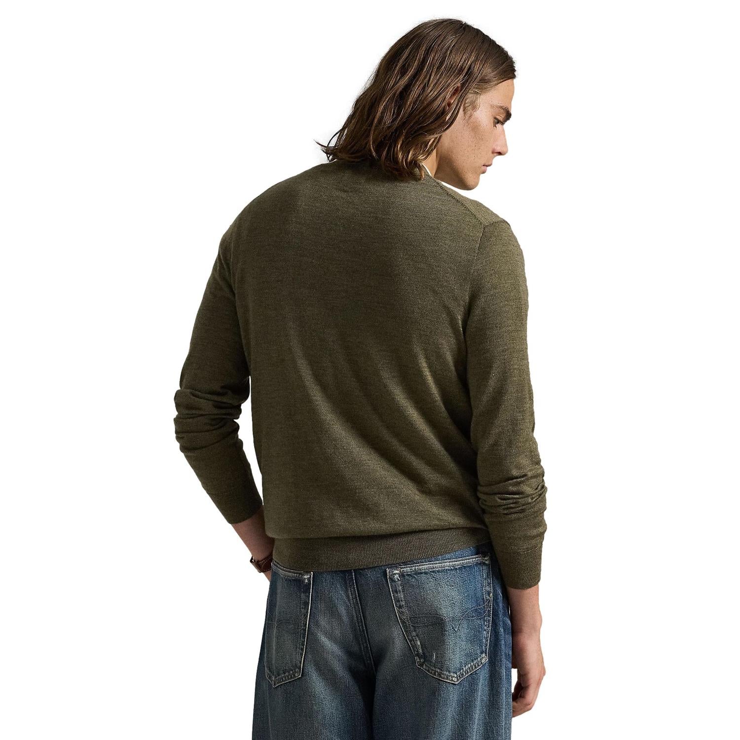 Polo Ralph Lauren Slim Fit Washable Wool Crewneck Sweater Genser Grønn - chrismoa.no