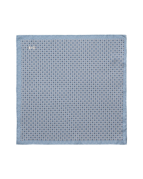 Eton Geometric Silk Pocket Square Tilbehør Blå - chrismoa.no