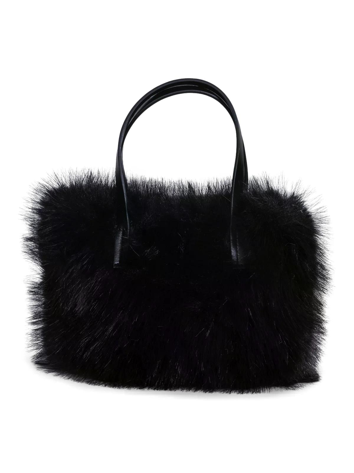 Haust Faux fur crossbody bag Veske Sort