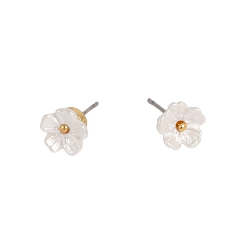 Gull-tone Øredobber fra Tone Damli med blomsterdesign, elegante øreringer for kvinner.