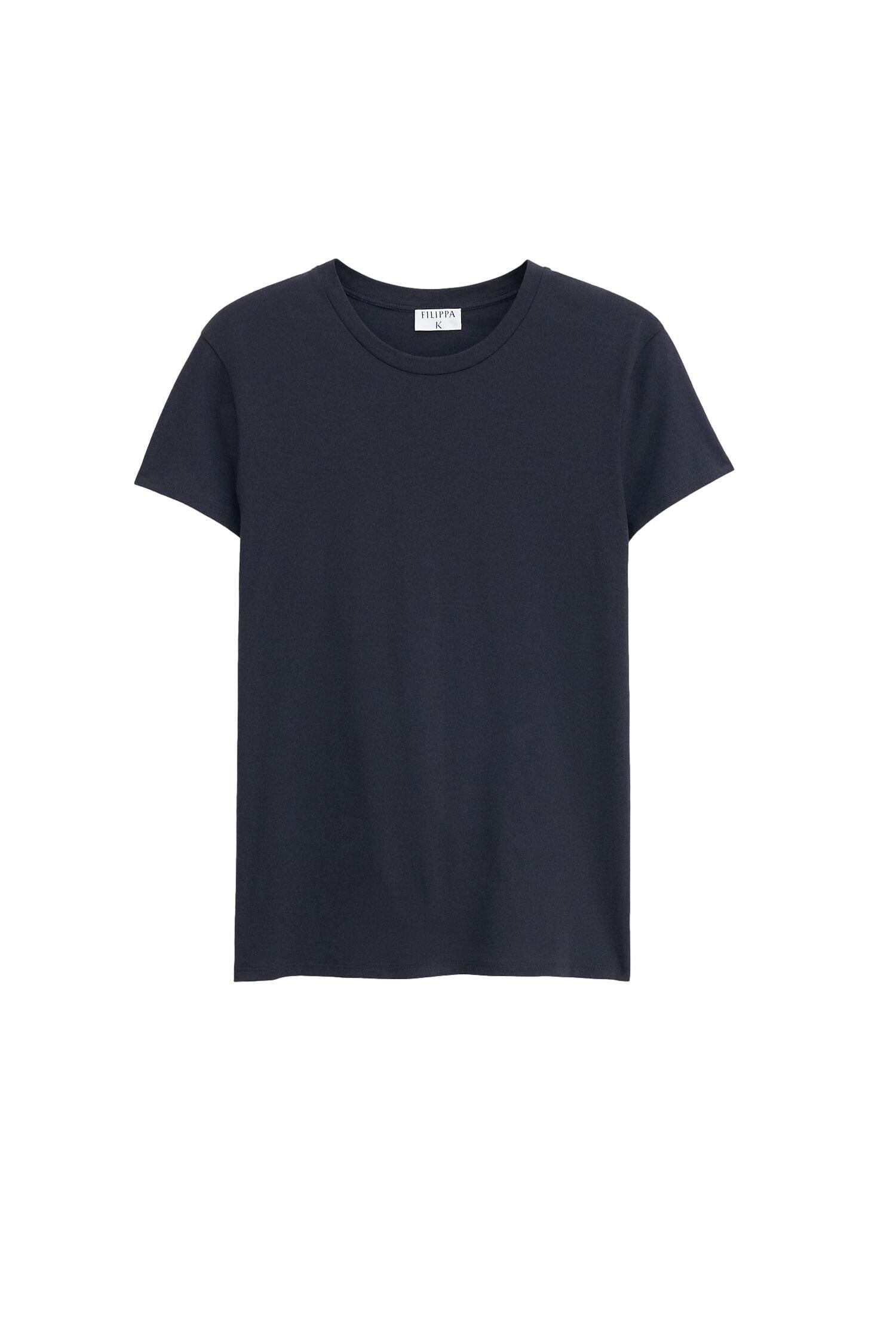 Filippa K Soft Cotton Tee T-Shirt Sort - chrismoa.no