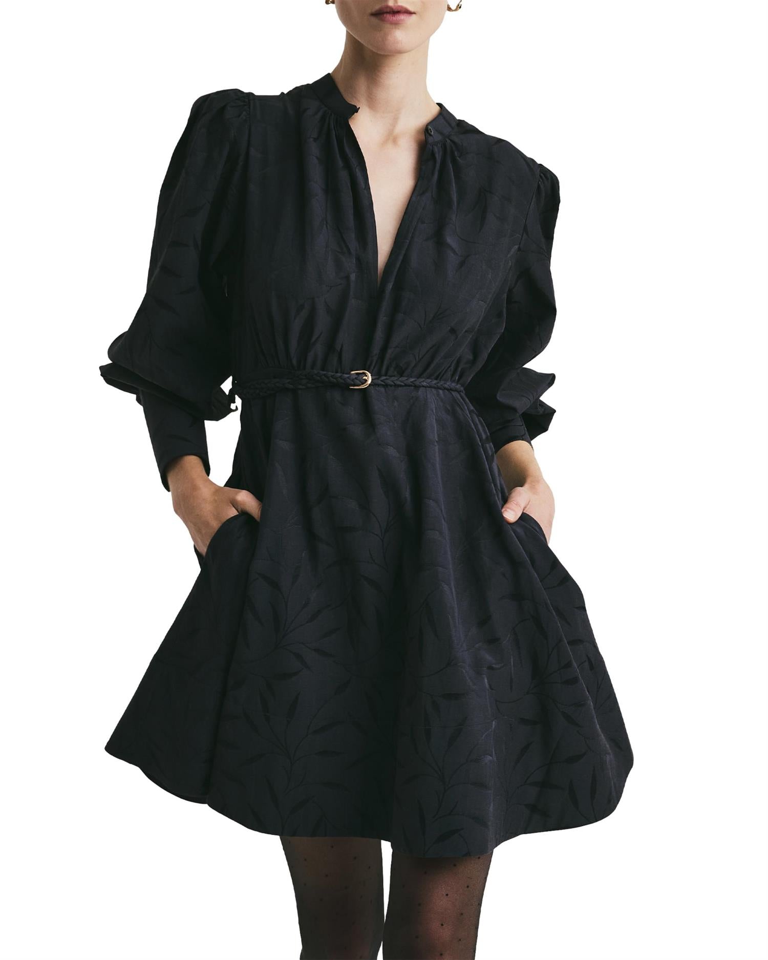 By TiMo Jacquard Mini Dress Kjole Marine