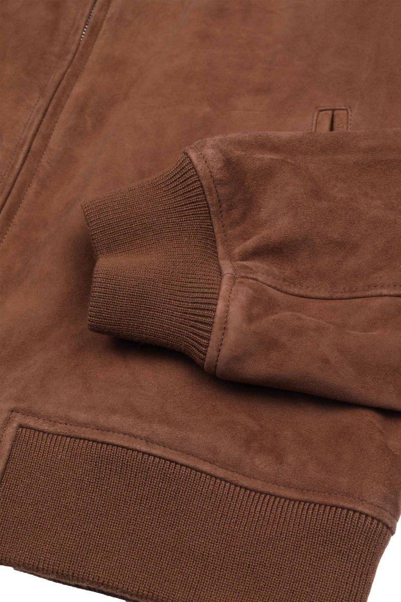 Brooksfield Torino Plain Suede Leather Jacket Jakke Brun - chrismoa.no