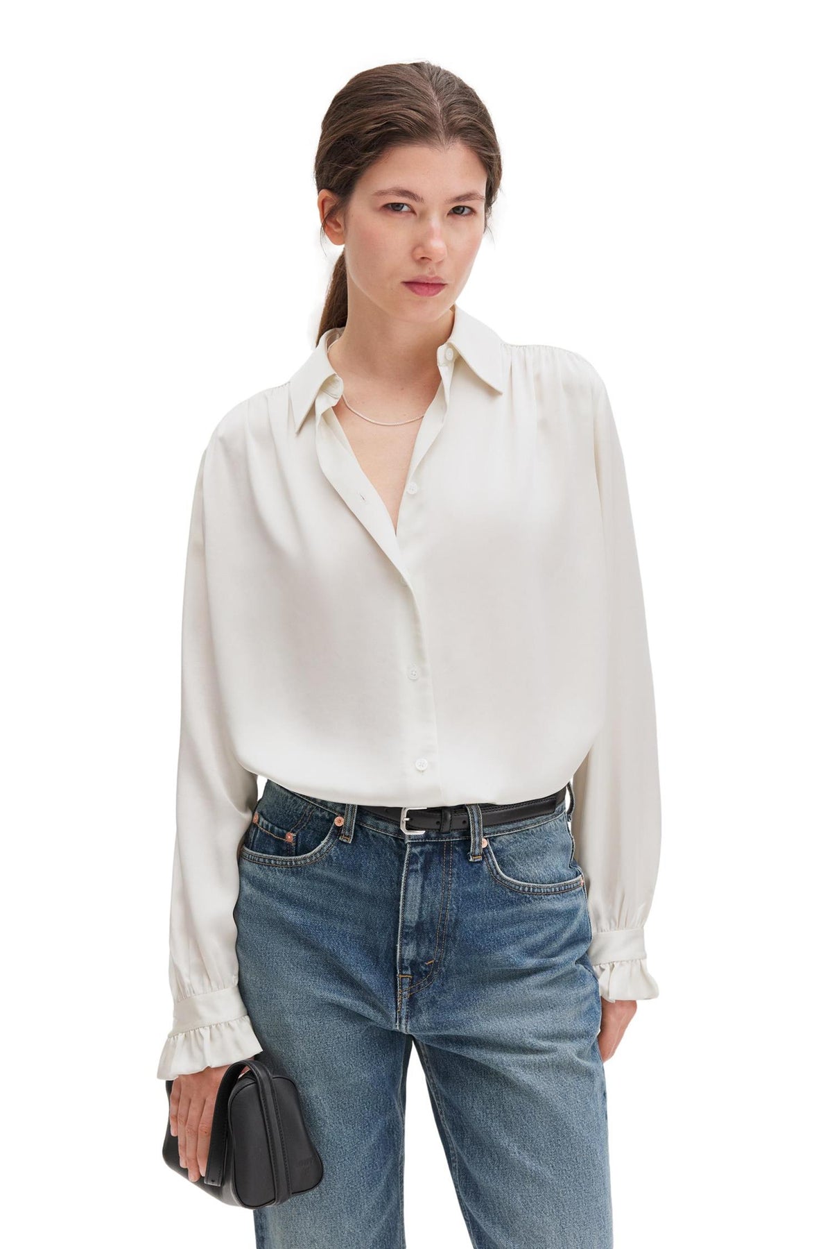Filippa K Gathered Detail Blouse Bluse Off-White