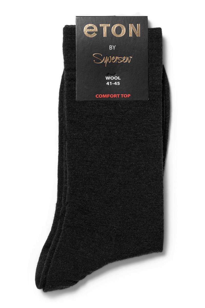 Note Gold Wool Plain Comfort Top Strømper Sort - chrismoa.no