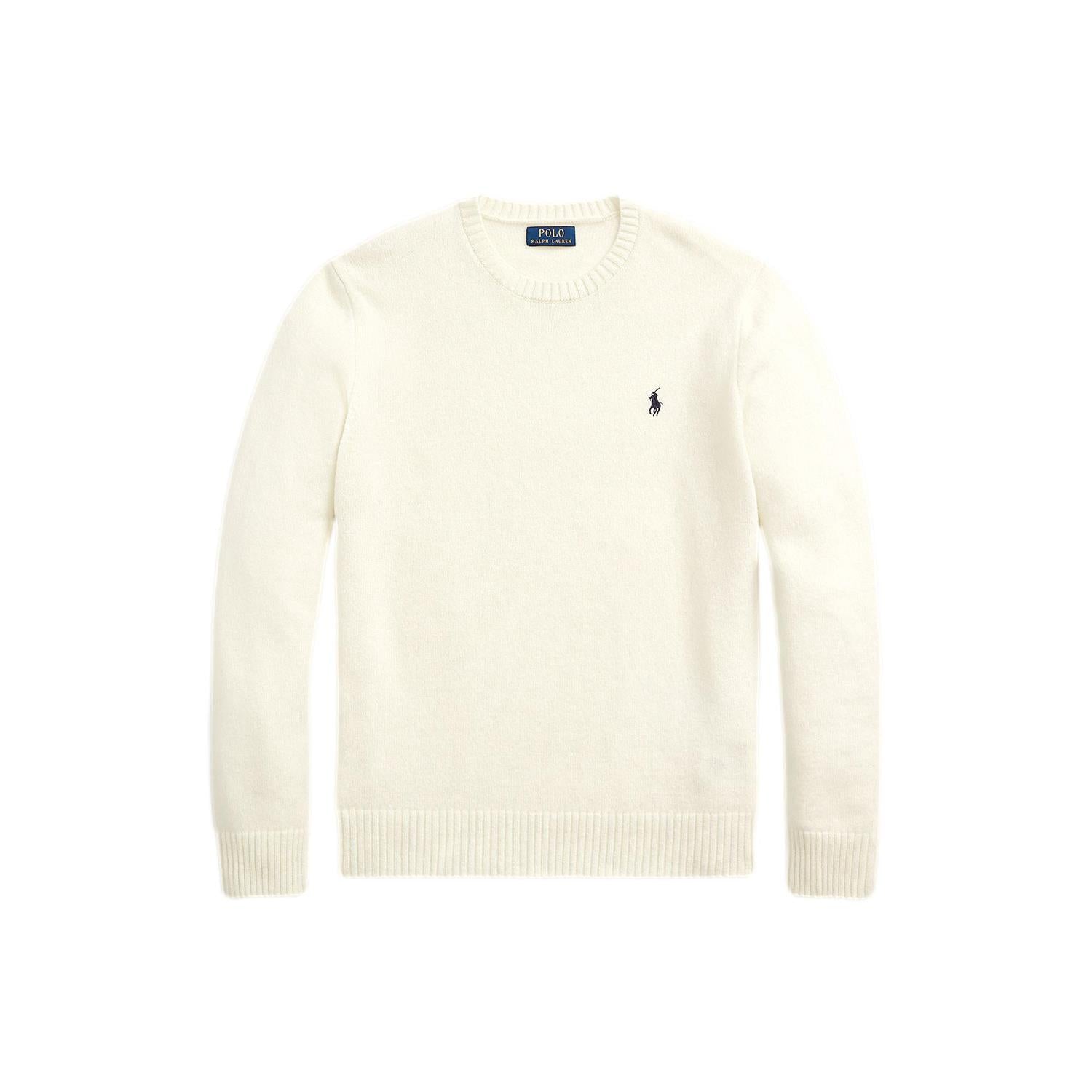 Polo Ralph Lauren Wool Cashmere Crewneck Sweater Genser Cream - chrismoa.no