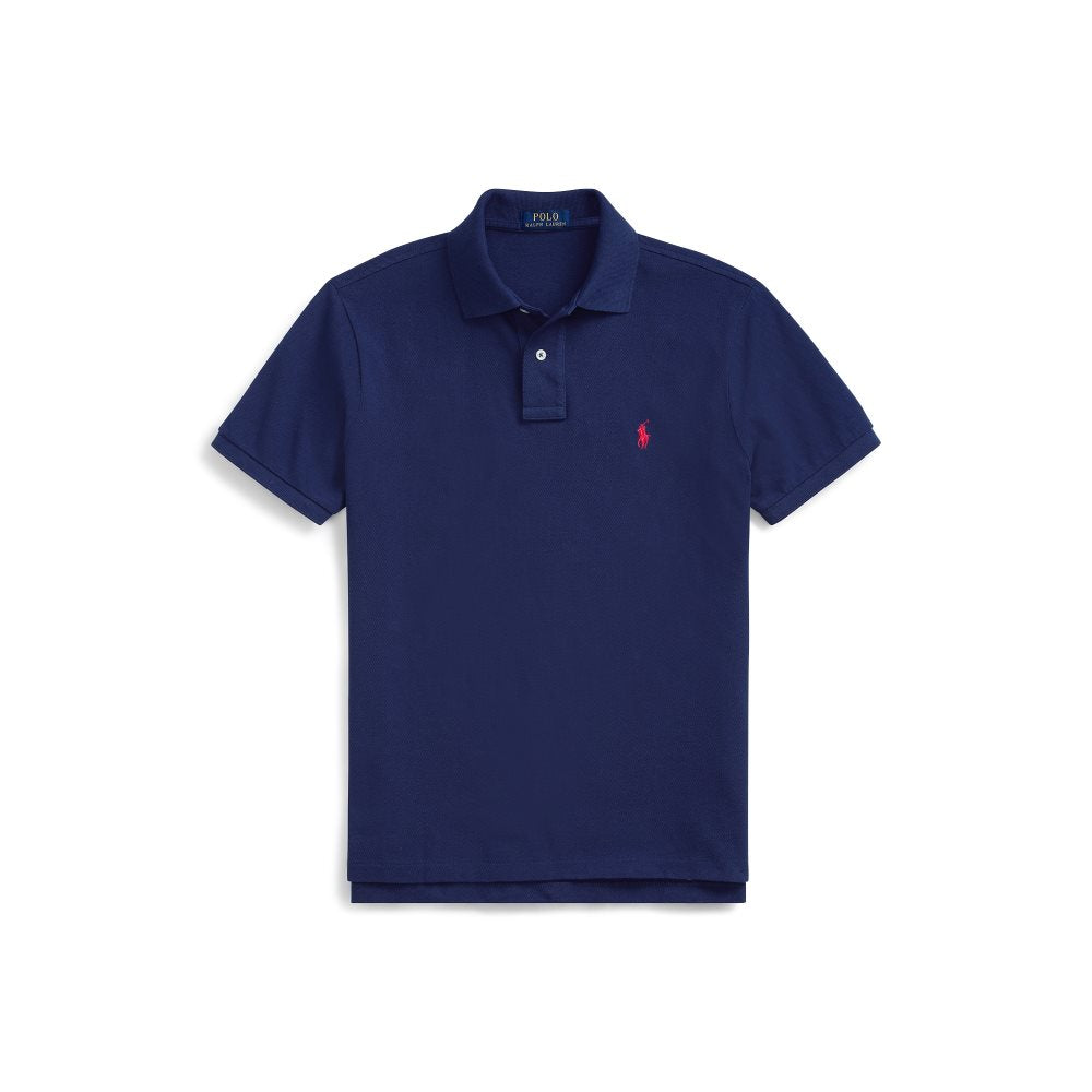 Polo Ralph Lauren Custom Slim Fit Mesh Polo T-Shirt Marine - chrismoa.no