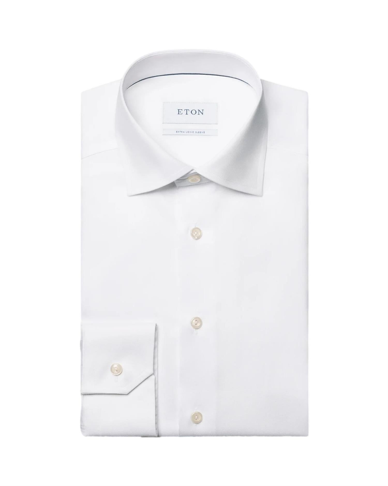 Eton Eton Slim Extra Long Sleeve Skjorte Hvit - chrismoa.no