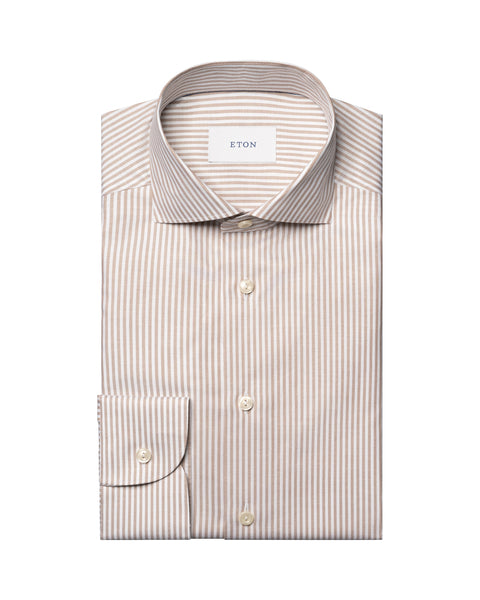 Eton Bengal Striped Signature oxford shirt Skjorte Lys-Beige - chrismoa.no