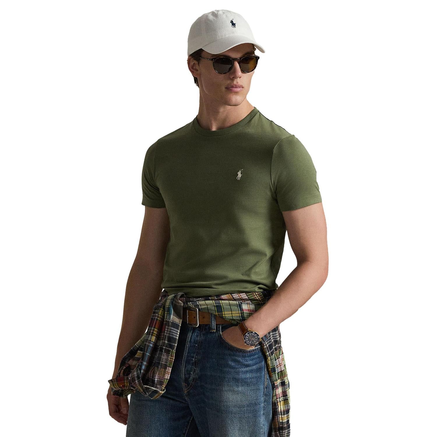 Polo Ralph Lauren Custom Slim Fit Jersey Crewneck T-Shirt T-Shirt Grønn - chrismoa.no